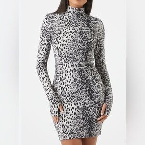 Leopard Print Long Sleeve Dress